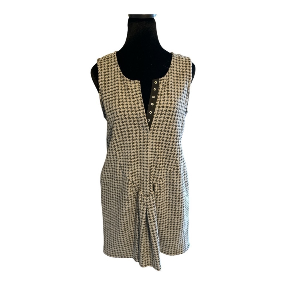 Gray Black Urban Outfitters Silence + Noise Houndstooth Dress Punk Rock Y2K Sz S